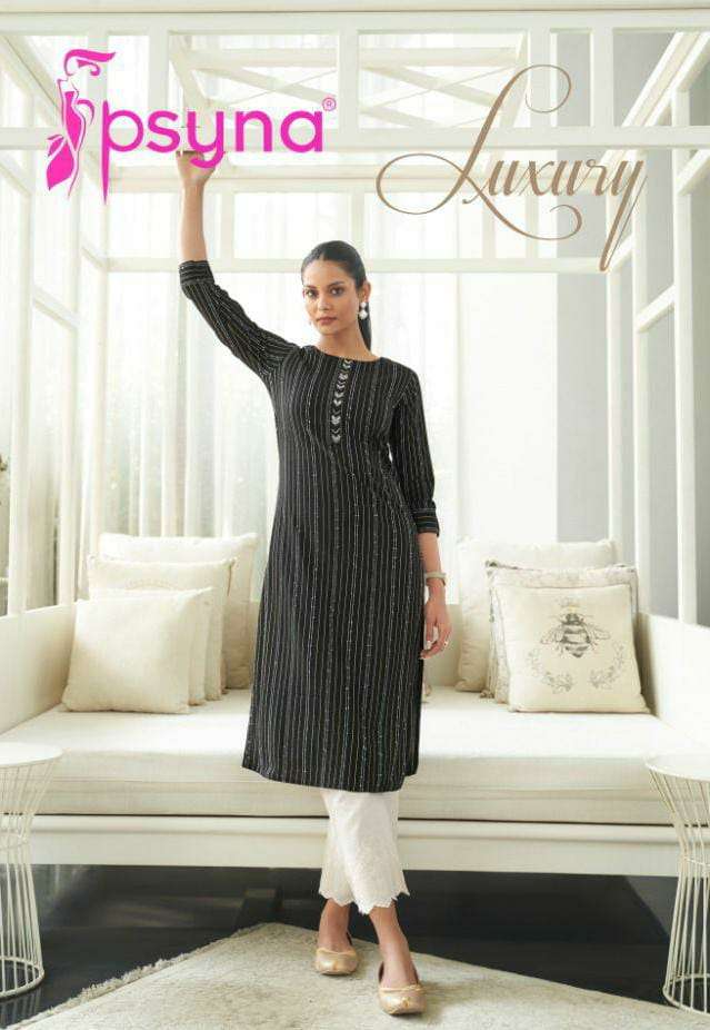 LUXURY BY PSYNA 1001 TO 1008 SERIES DESIGNER RAYON KURTIS