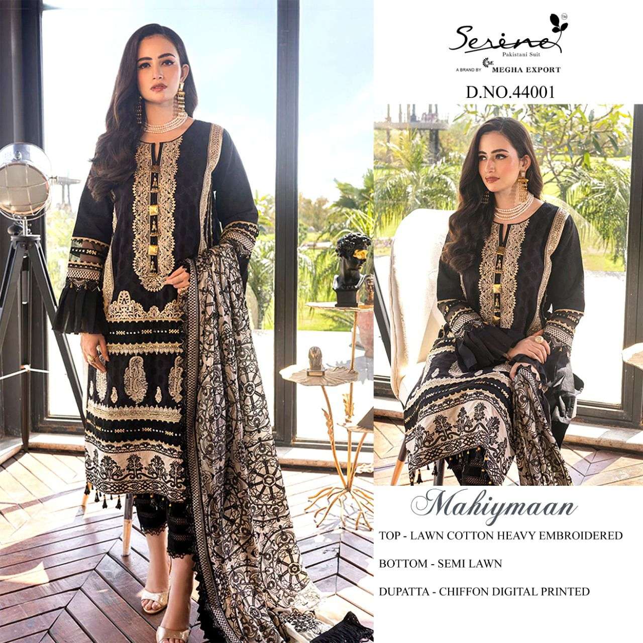 MAHIYMAAN BY SERENE 44001 TO 44005 SERIES LAWN COTTON DRESSES