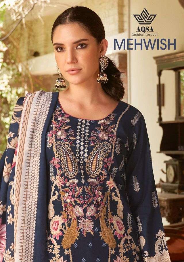 MEHWISH BY AQSA 101 TO 106 SERIES DESIGNER COTTON DRESSES