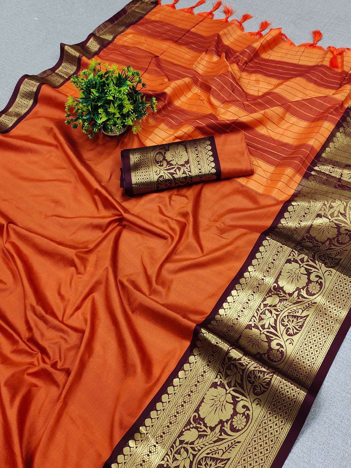 MERRY GOLD BY ASLIWHOLESALE 3189 SERIES DESIGNER COTTON SILK SAREES