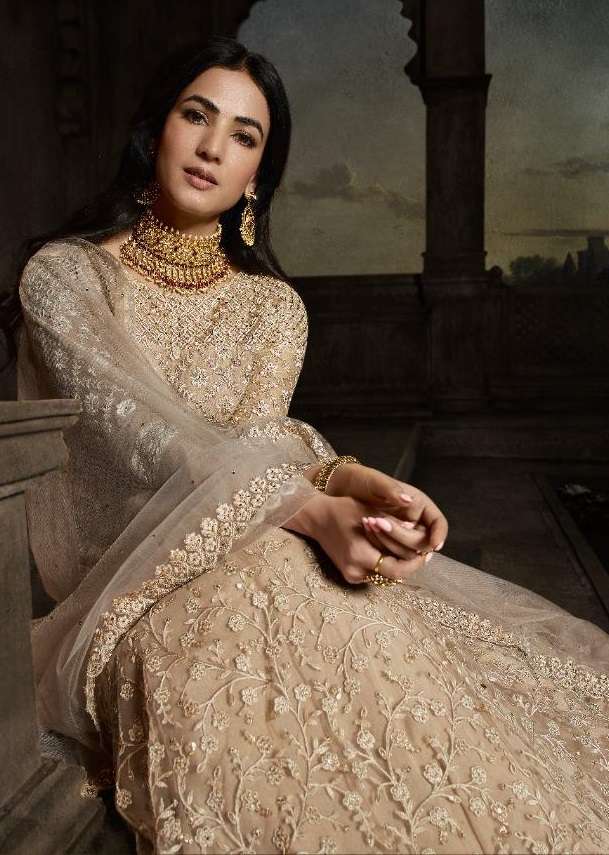 MOH NX BY VOUCH 3301 TO 3308 SERIES ANARKALI NET EMBROIDERED DRESSES