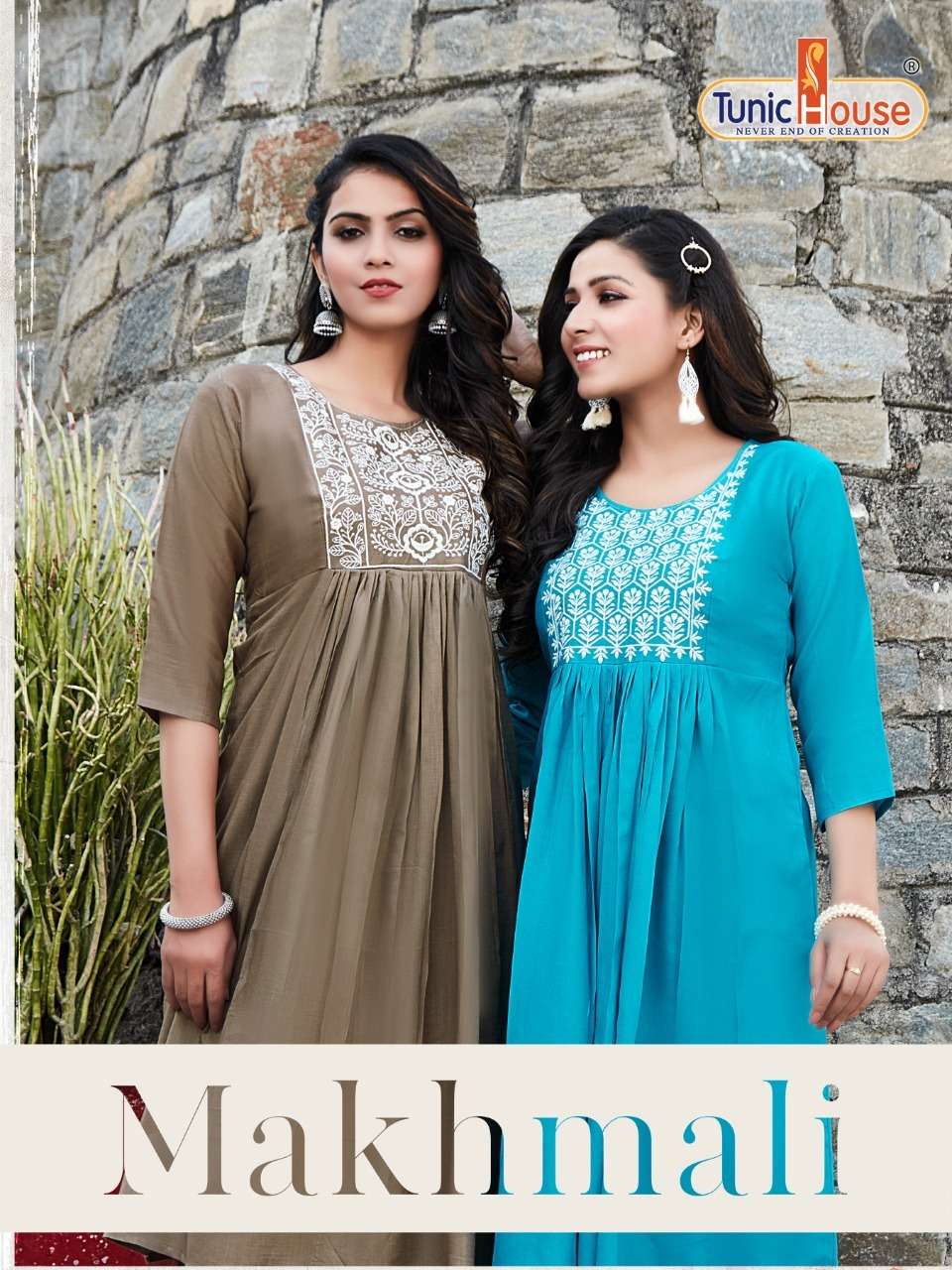 MUKHMALI BY TUNIC HOUSE 101 TO 104 SERIES RAYON KURTIS