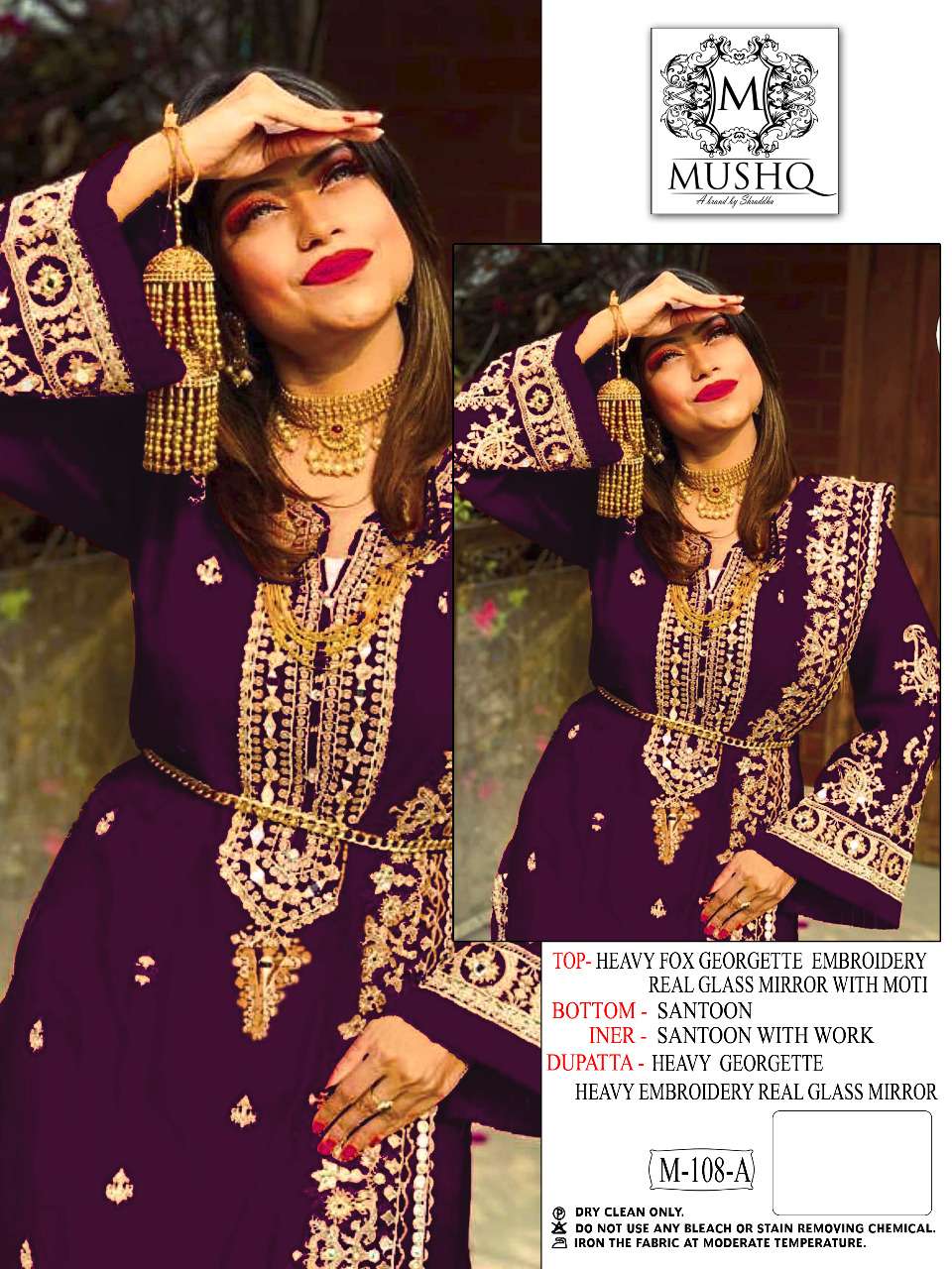 MUSHQ M-108-A HIT DESIGN BY MUSHQ FAUX GEORGETTE PAKISTANI DRESS