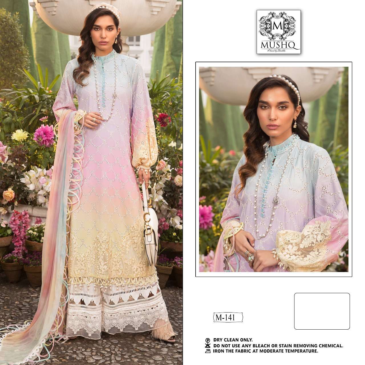 MUSHQ M-141 HIT DESIGN BY MUSHQ CHIKEN EMBROIDERED PAKISTANI DRESS