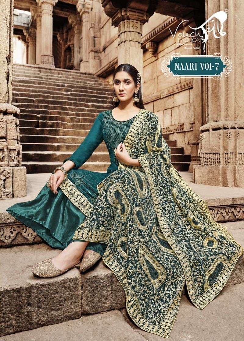 NAARI VOL-7 BY VOUCH 7001 TO 7005 SERIES DESIGNER GEORGETTE DRESSES