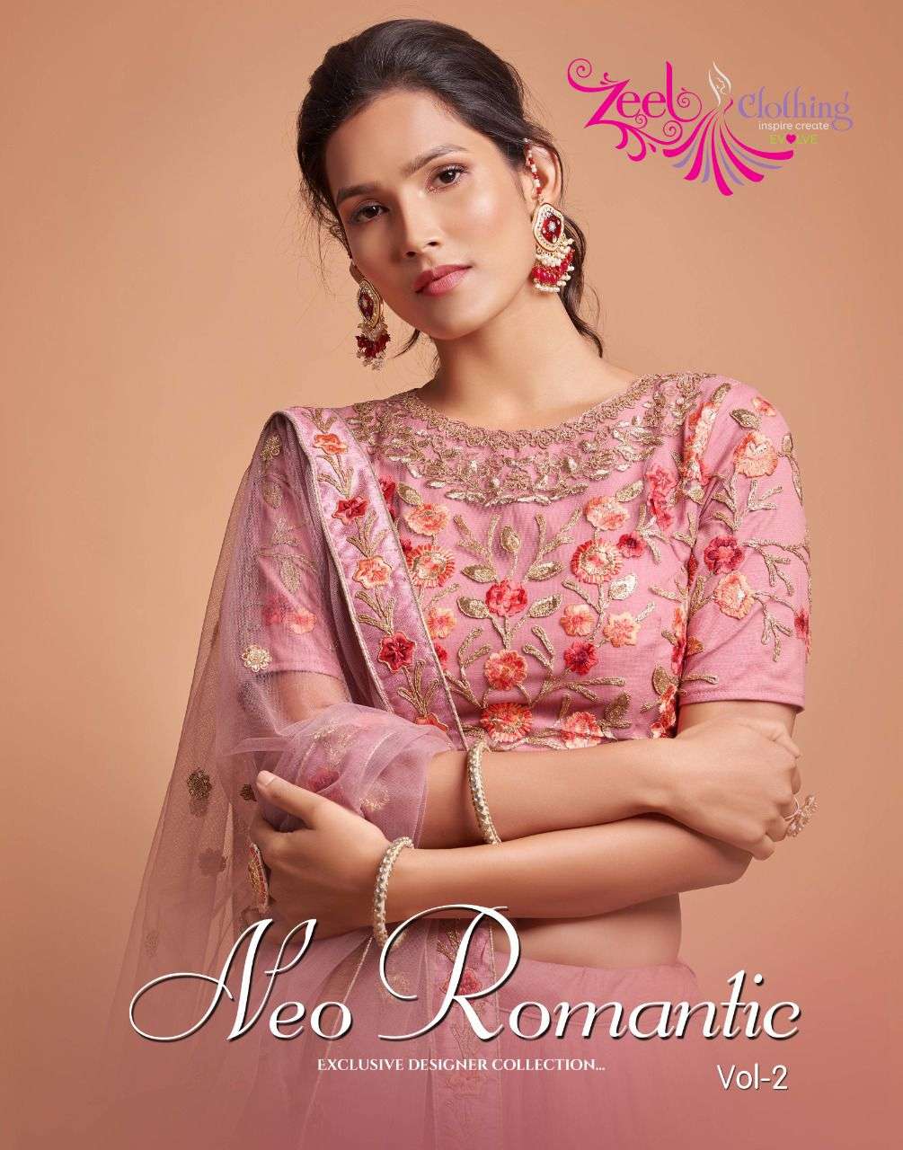 NEO ROMANTIC VOL-2 BY ZEEL CLOTHING 7306 TO 7315 SERIES SOFT NET LEHENGAS