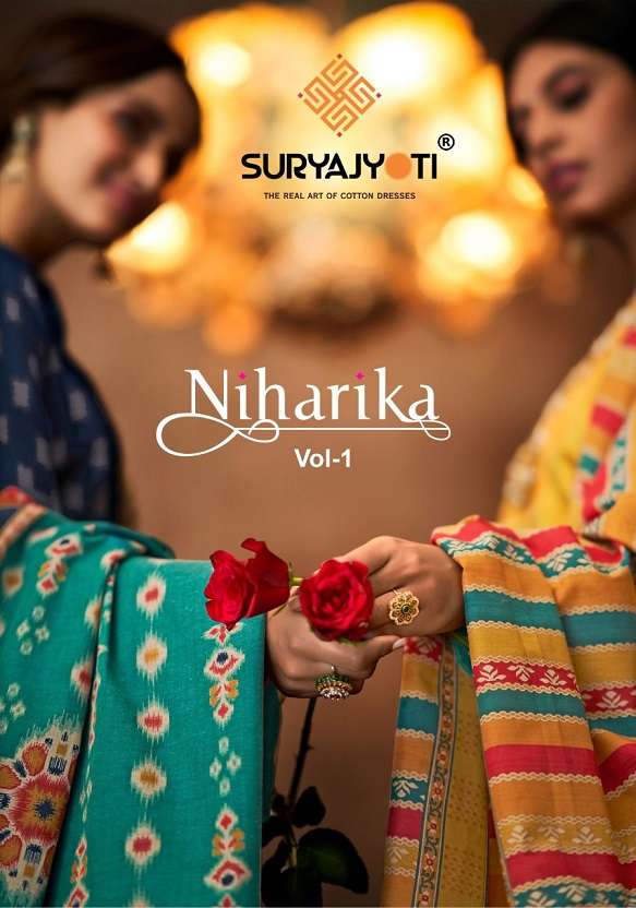 NIHARIKA VOL-1 BY SURYAJYOTI 1001 TO 1006 SERIES JAAM SATIN DRESSES