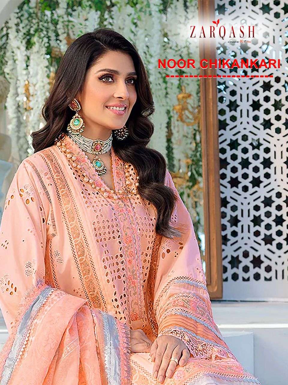 NOOR CHICKANKARI BY ZARQASH DESIGNER PAKISTANI EMBROIDERED DRESSES