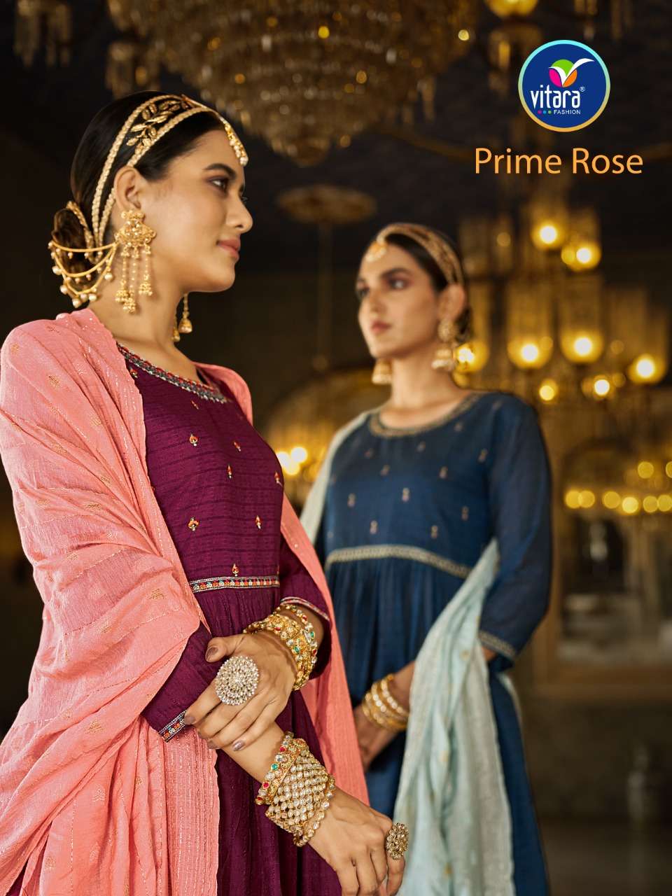 PRIME ROSE BY VITARA FASHION 1001 TO 1004 SERIES VISCOSE EMBROIDERED DRESSES