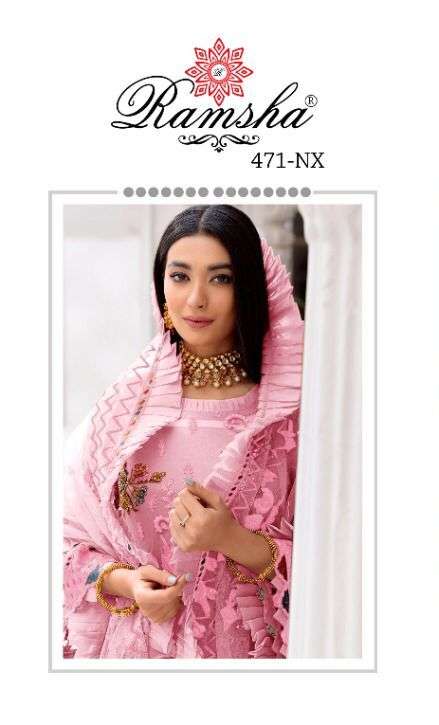 RAMSHA R-471 NX BY RAMSHA 471-A TO 471-D SERIES DESIGNER GEORGETTE PAKISTANI DRESSES