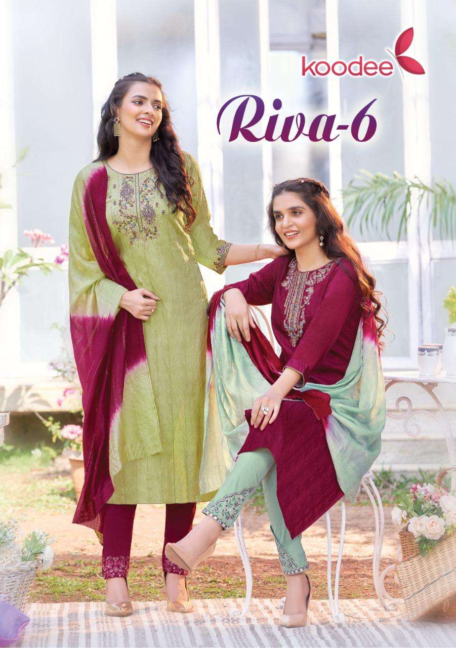 RIVA VOL-6 BY KOODEE 6025 TO 6030 SERIES VISCOSE RAYON DRESSES