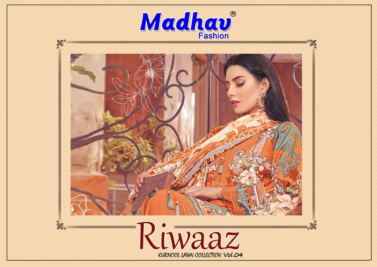 RIWAAZ VOL-4 BY MADHAV FASHION 4001 TO 4006 SERIES COTTON DRESSES