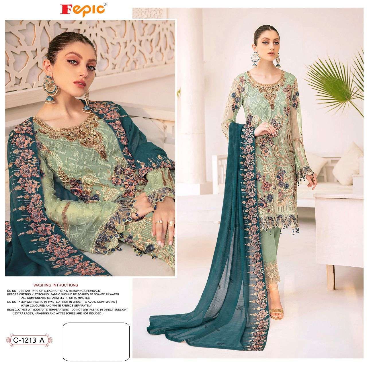 ROSEMEEN C-1213 COLORS BY FEPIC 1213-A TO 1213-C SERIES GEORGETTE PAKISTANI DRESSES