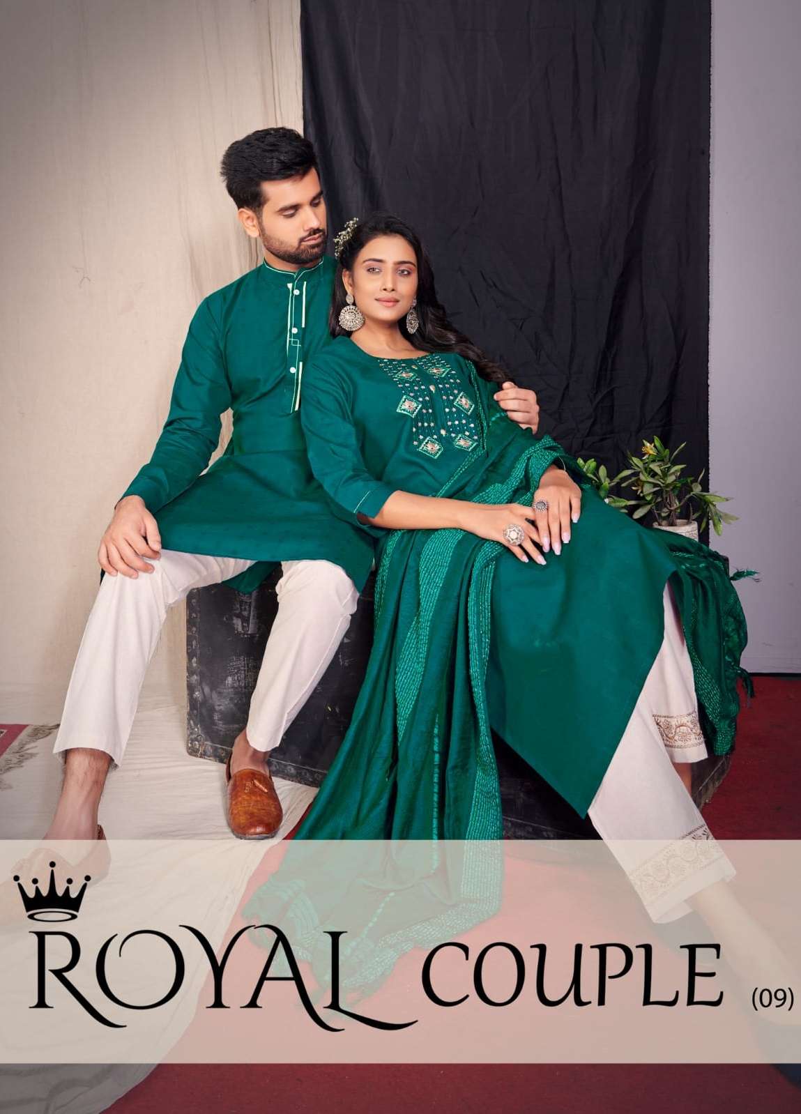 ROYAL COUPLE VOL-9 BY ASLIWHOLESALE 9001 TO 9005 SERIES COUPLE KURTAS