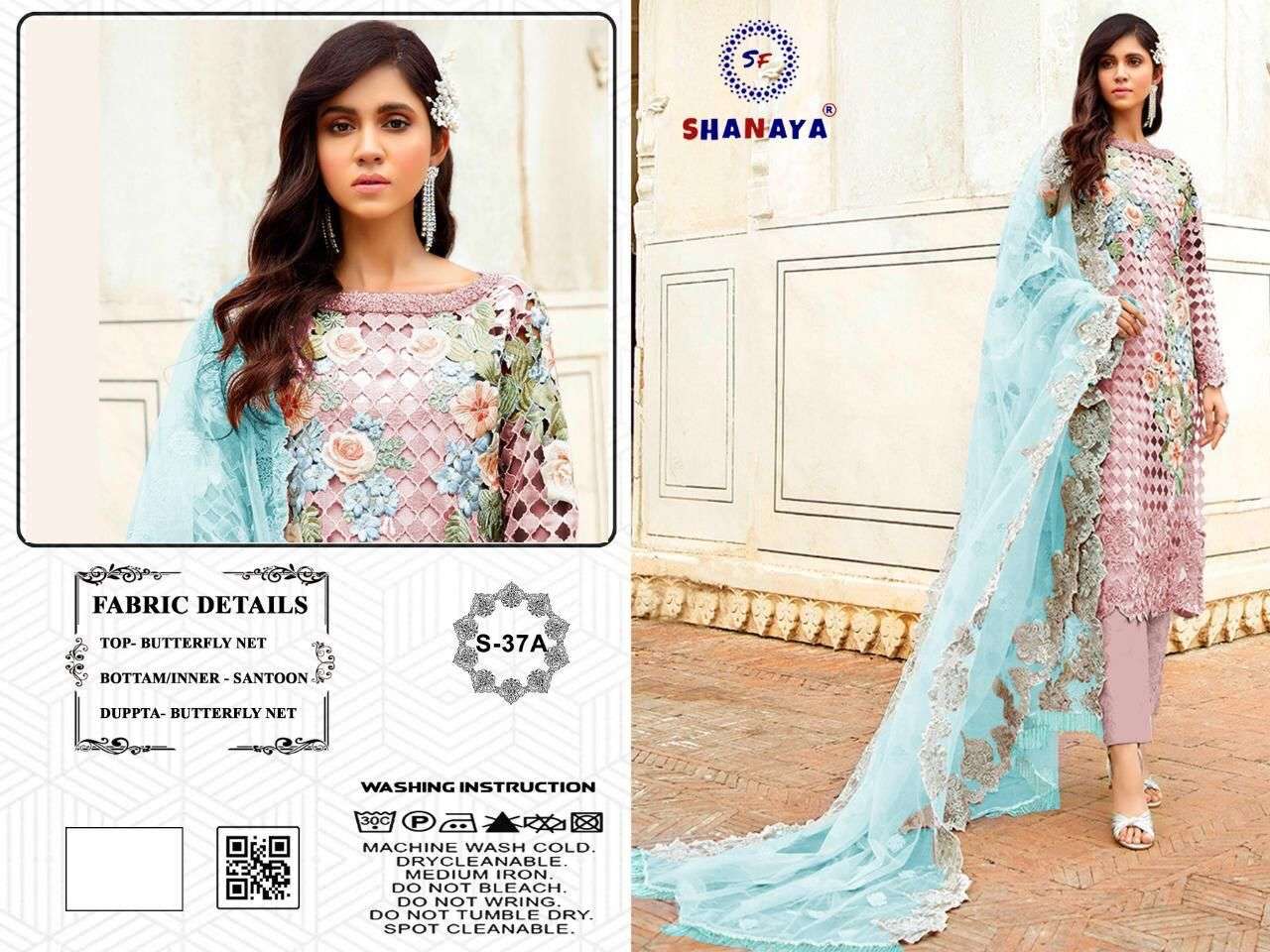 S-37 COLOURS BY SHANAYA FASHION S-37 TO S-37-A SERIESE NET EMBROIDERED DRESSES