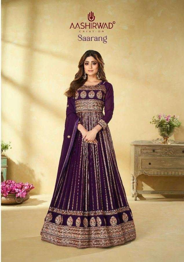 SAARANG BY AASHIRWAD CREATION 9190 TO 9192 SERIES DESIGNER GEORGETTE DRESSES