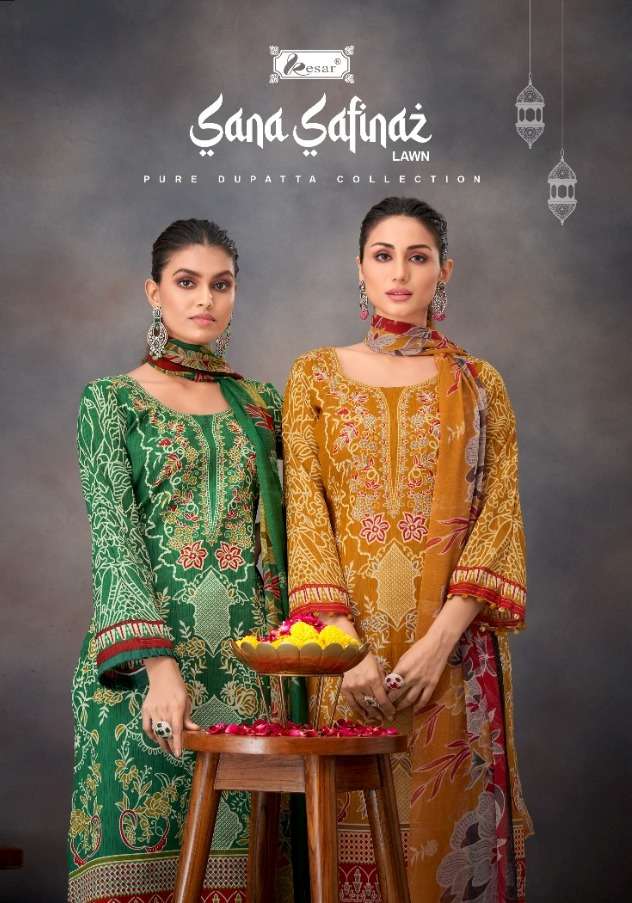 SANA SAFINAZ BY KESAR 132001 TO 132006 SERIES DESIGNER COTTON DRESSES