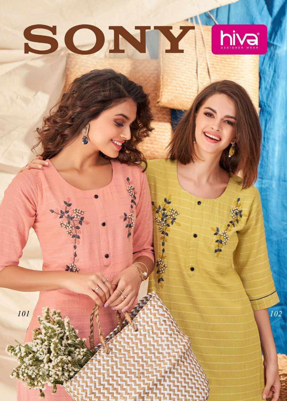 SONY BY HIVA 101 TO 106 SERIES FANCY FABRIC KURTIS