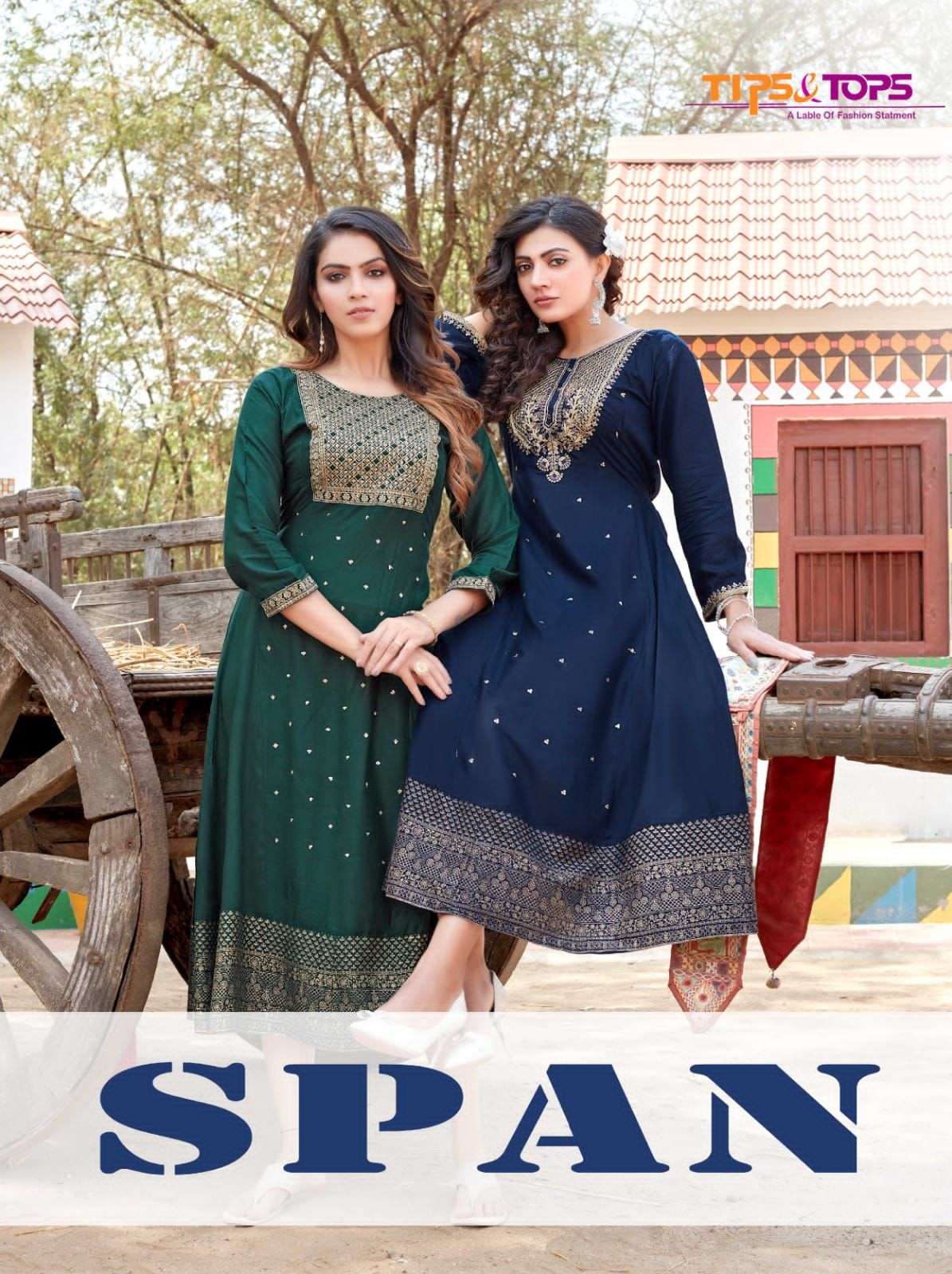 SPAN BY TIPS & TOPS 1001 TO 1006 SERIES DESIGNER RAYON KURTIS