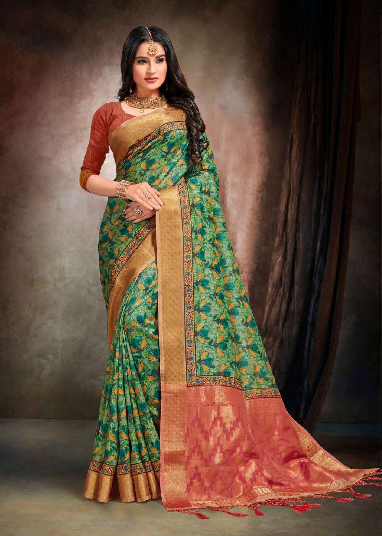 SR-116 BY ASLIWHOLESALE 1163 TO 1174 SERIES BAHAGALPURI JARI SAREES