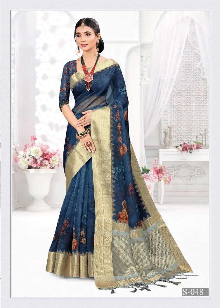 SR-125 BY ASLIWHOLESALE 037 TO 048 SERIES DESIGNER ORGANZA SAREES