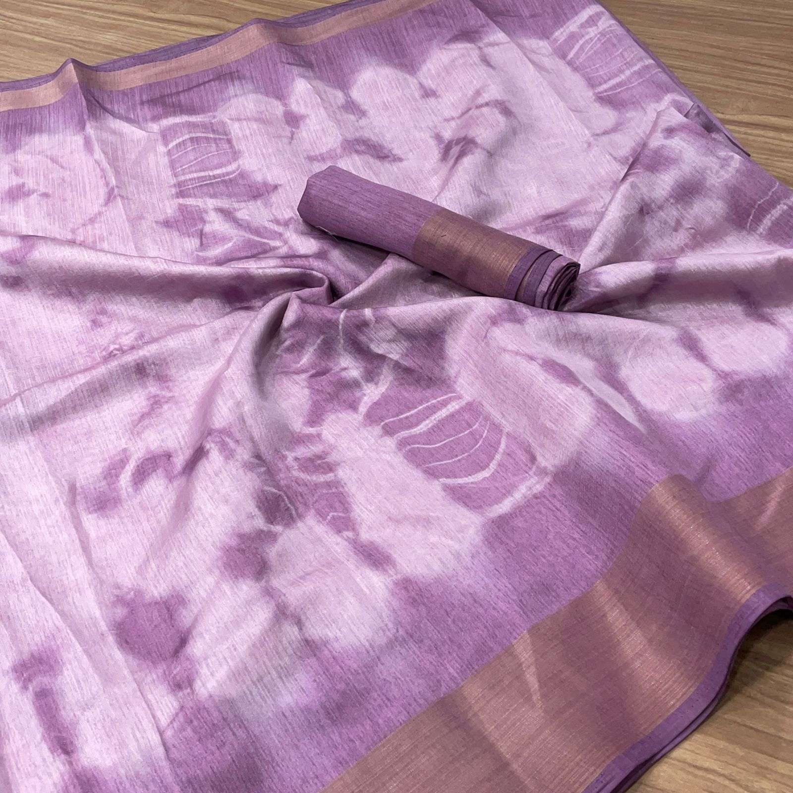 SR-146 BY ASLIWHOLESALE SOFT COTTON SILK TYE & DYE PRISM PRINT SAREES