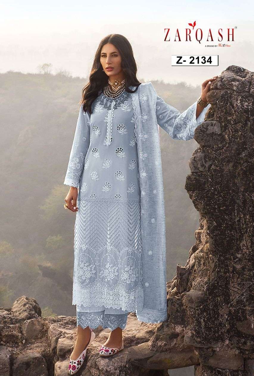 ZAINAB CHIKANKARI-22 BY ZARQASH Z-2131 TO Z-2136 SERIES COTTON DRESSES