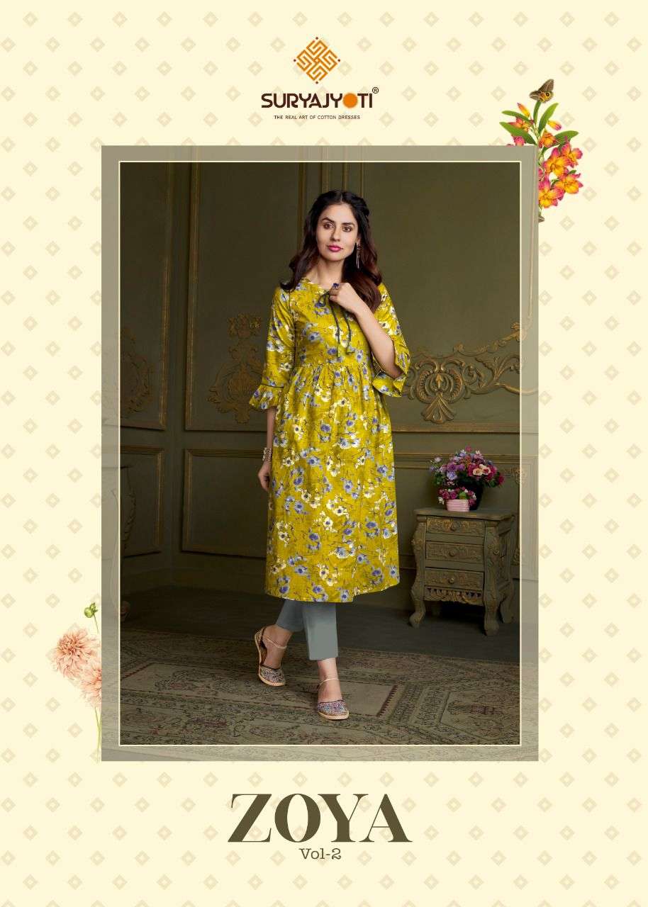 ZOYA VOL-2 BY SURYAJYOTI 2001 TO 2008 SERIES DESIGNER COTTON KURTIS