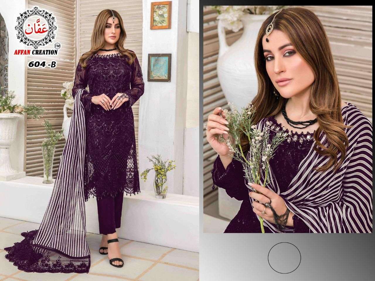 AFFAN 604 COLOURS BY AFFAN CREATION GEORGETTE PAKISTANI DRESSES