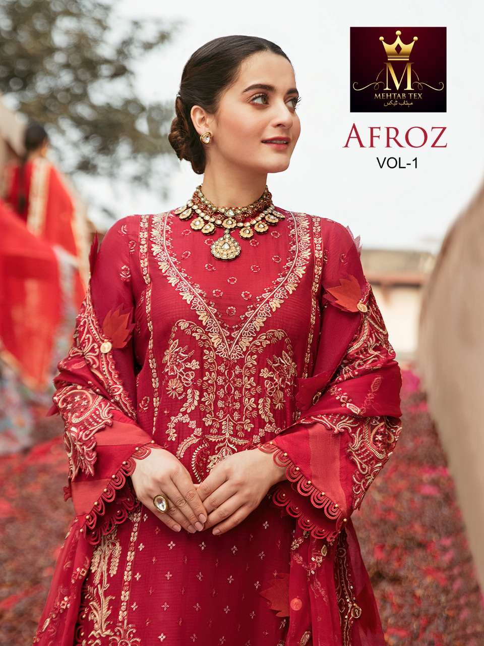 AFROZ VOL-1 BY MEHTAB TEX 5004 TO 5006 SERIES GEORGETTE PAKISTANI DRESSES