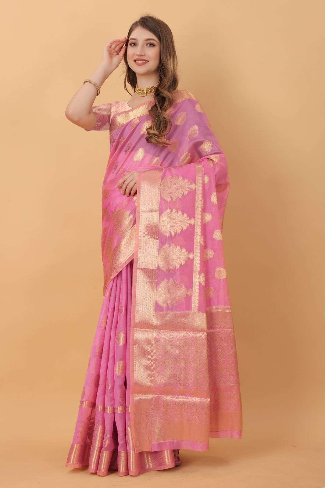 AKRITHI-156 SERIES BY ASLIWHOLESALE FANCY ORGANZA SILK SAREES