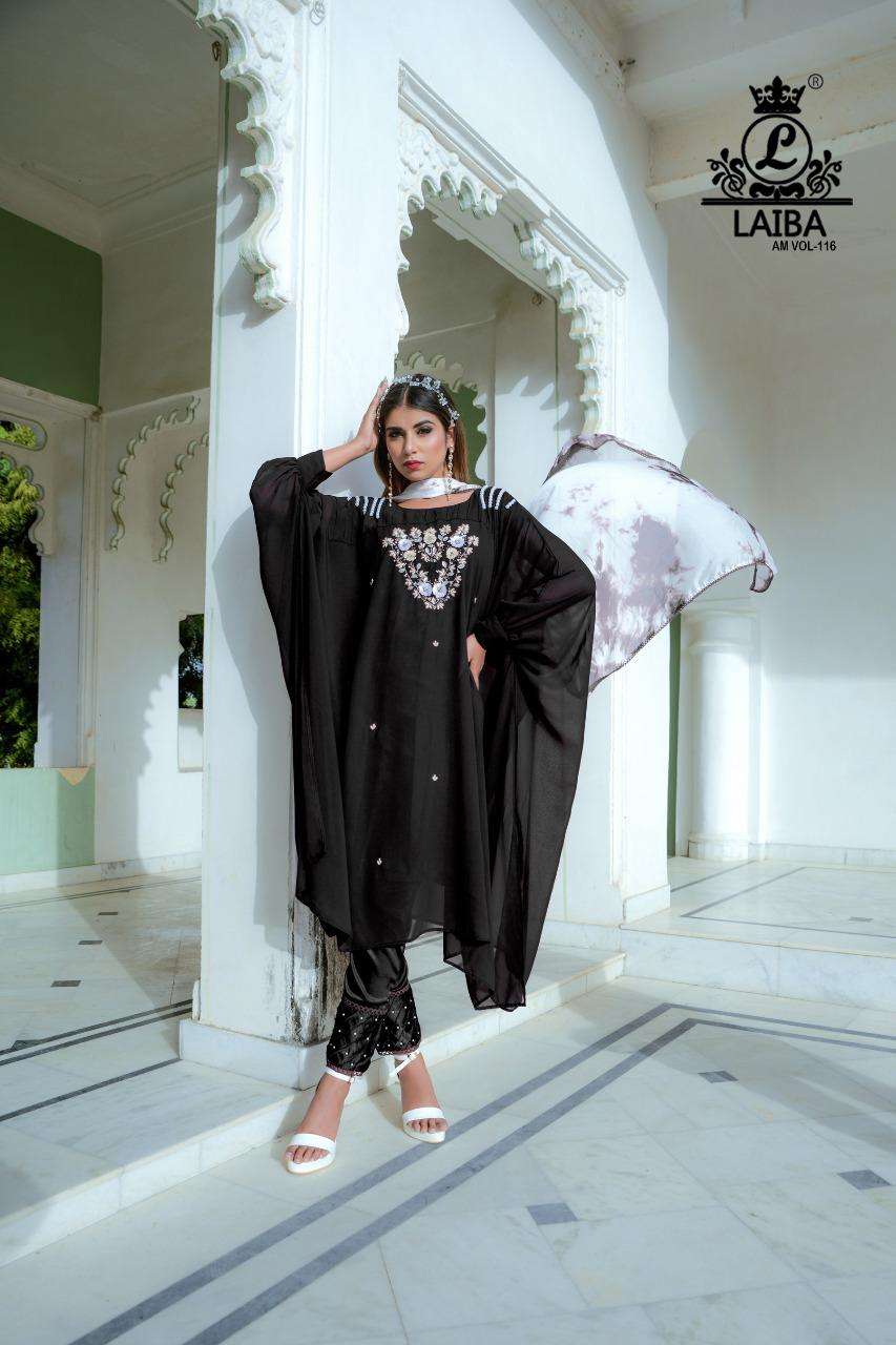 AM VOL-116 BY LAIBA DESIGNER HEAVY PURE GEORGETTE STITCHED DRESSES