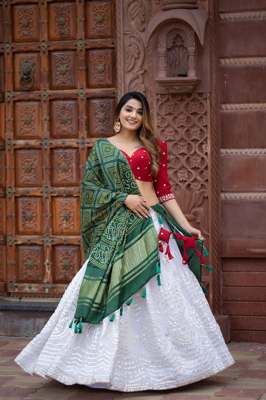 ANNU-1511 BY ASLIWHOLESAE DESIGNER GEORGETTE SILK LEHENGA