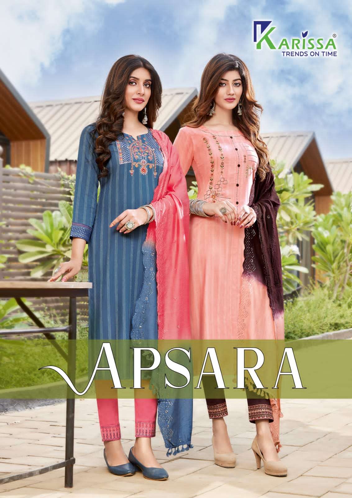 APSARA BY KARISSA DESIGNER EMBROIDERED RAYON STITCHED DRESSES