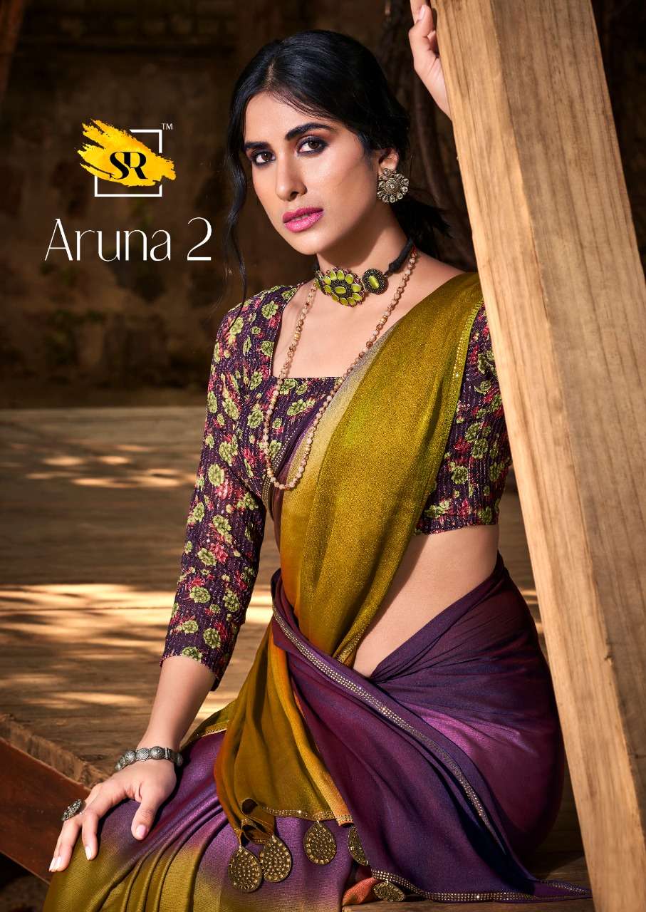 ARUNA VOL-2 BY SR 11 TO 20 SERIES VELVET CHIFFON SAREES