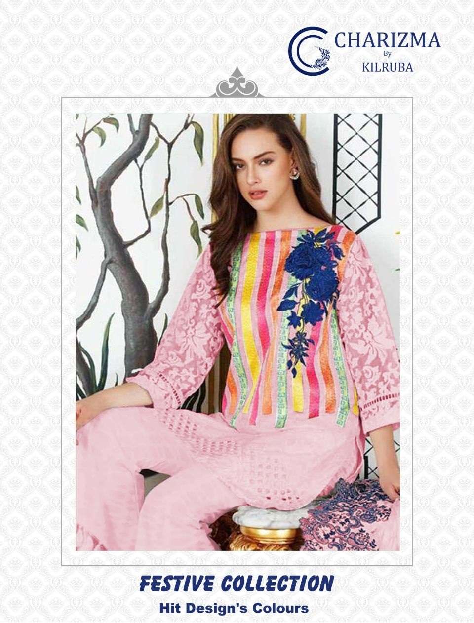 CHARIZMA K-43 COLOURS BY KILRUBA COTTON EMBROIDERY PAKISTANI DRESSES