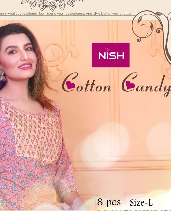 COTTON CANDY VOL-2 BY NISH 001 TO 008 SERIES COTTON CAMBRIC DRESSES