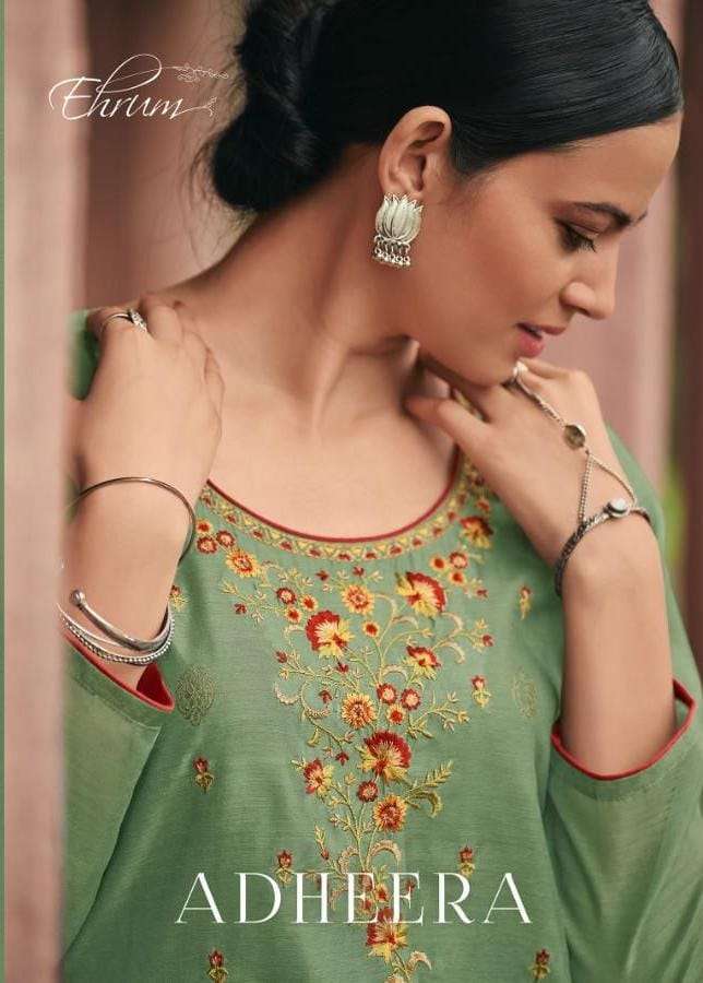 EHRUM ADHEERA BY VARSHA 01 TO 06 SERIES DESIGER EMBROIDERED DRESSES