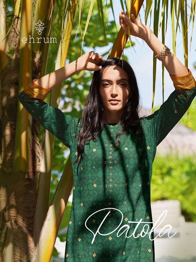 EHRUM PATOLA BY VARSHA PT-21 TO PT-26 SERIES EMBROIDERED COTTON DRESSES