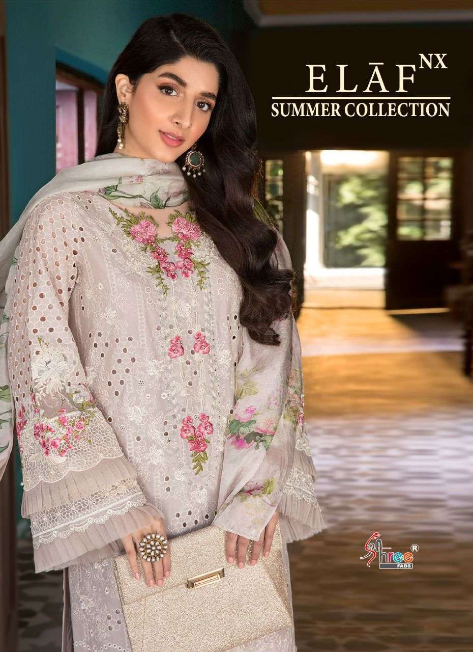 ELAF NX SUMMER COLLECTION BY SHREE FABS 2119 TO 2139 SERIES COTTON PAKISTANI DRESSES
