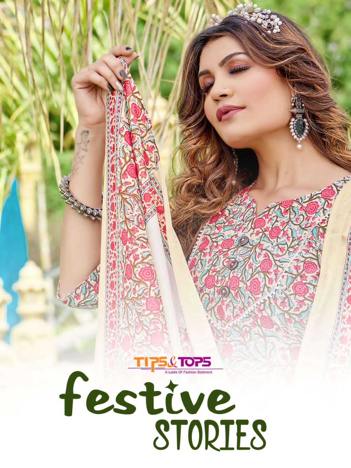 FESTIVE STORIES BY TIPS AND TOPS 01 TO 05 SERIES PURE COTTON PRINT DRESSES