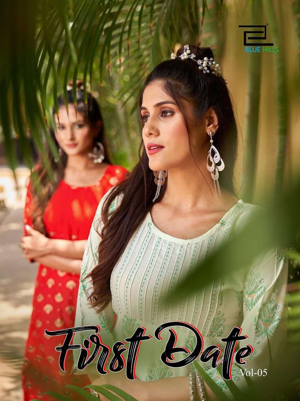 FIRST DATE VOL-5 BY BLUE HILLS 5001 TO 5008 SERIES RAYON PRINT KURTIS