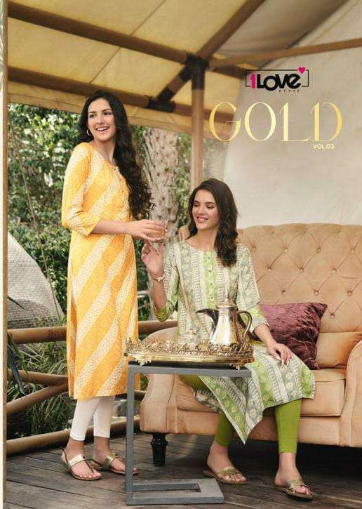 GOLD VOL-3 BY 1LOVE G-31 TO G-38 SERIES RAYON EMBROIDERED KURTIS