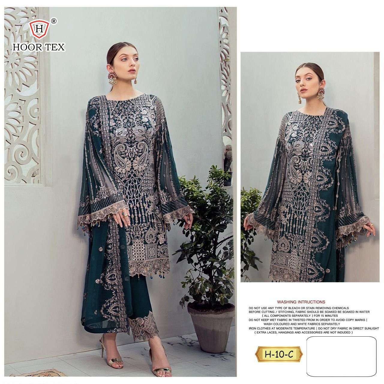 H-10 COLOURS BY HOOR TEX H-10-A TO H-10-E SERIES FAUX GEORGETTE DRESSES