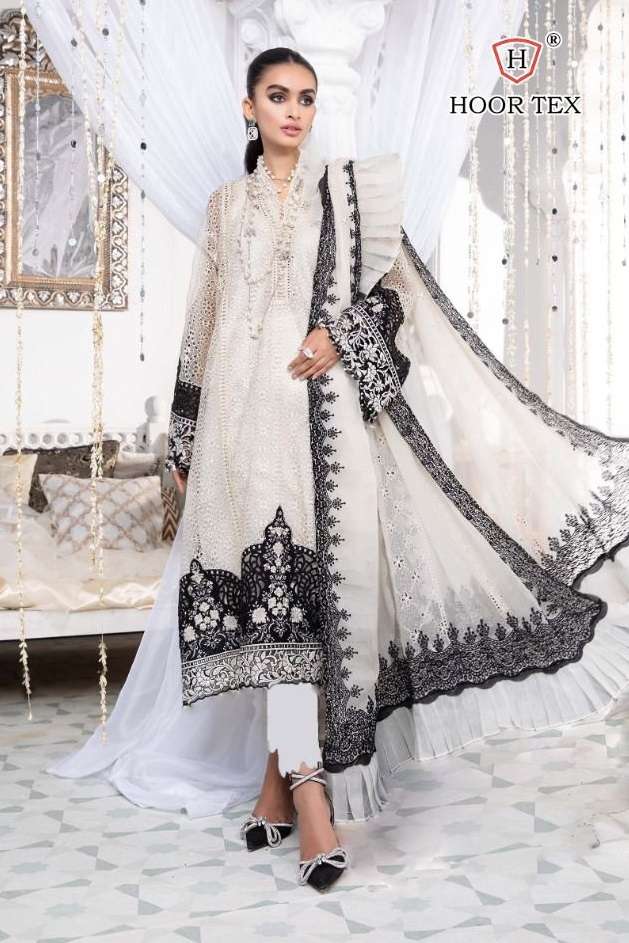 H-12 HIT DESIGN BY HOOR TEX LAWN COTTON EMBROIDERED PAKISTANI DRESS