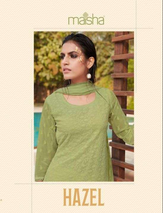 HAZEL BY MAISHA 3101 TO 3104 SERIES GEORGETTE LAKHNAVI WORK DRESSES