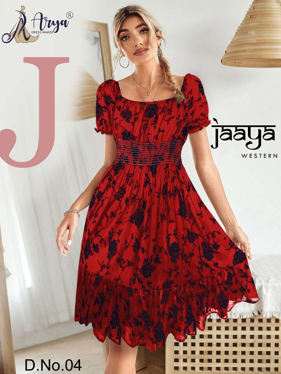 JAAYA WESTERN BY ARYA DRESS MAKER 01 TO 06 SERIES RAYON PRINT KURTIS