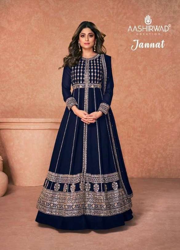 JANNAT BY AASHIRWAD CREATION 9234 TO 9238 SERIES GEORGETTE ANARKALI DRESSES