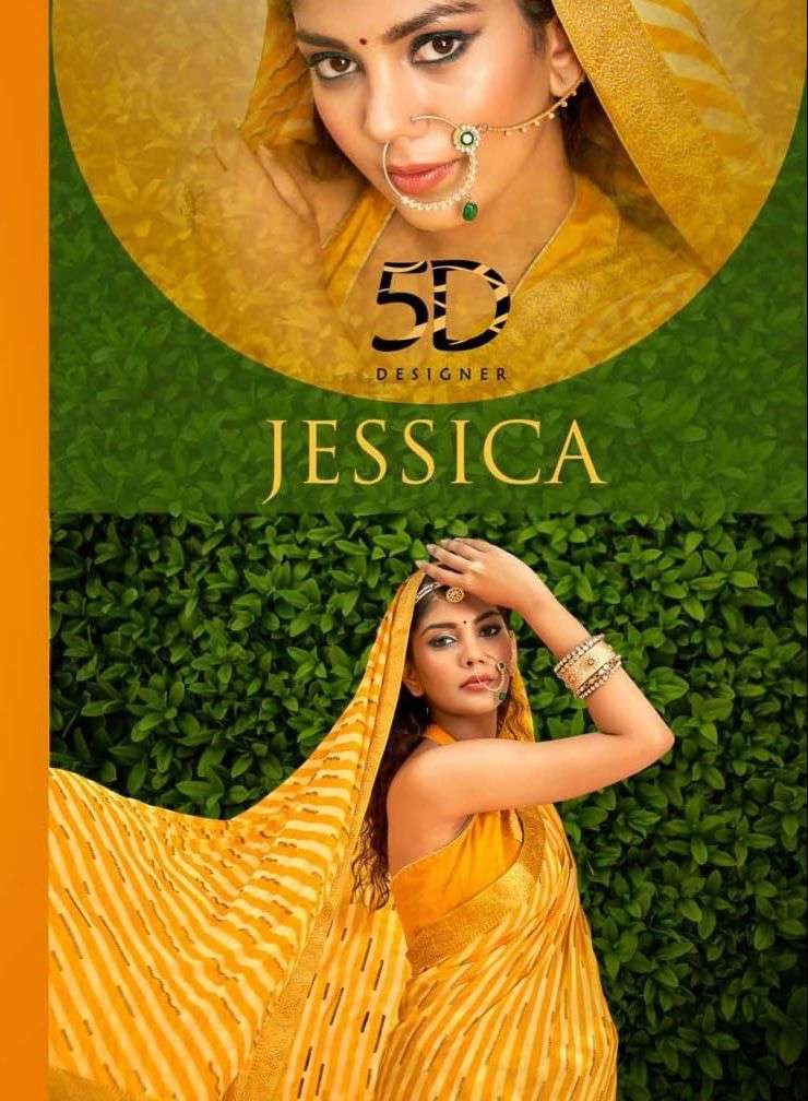 JESSICA BY 5D DESIGNER 3811 TO 3814 SERIES GEPRGETTE PRINT SAREES