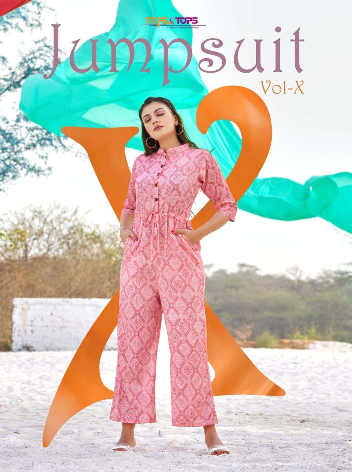 JUMPSUIT VOL-10 BY TUNIC HOUSE 1001 TO 1006 SERIES RAYON PRINT TUNICS